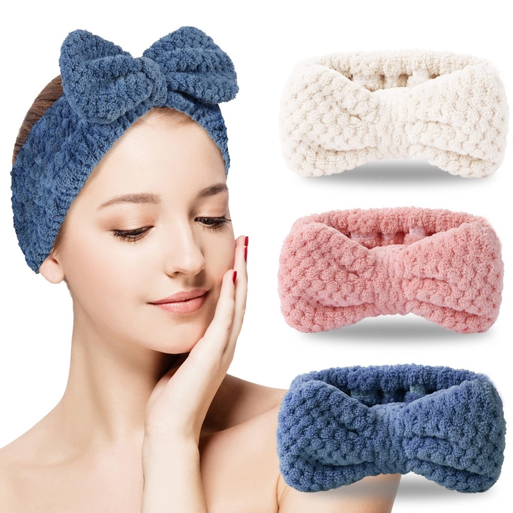 3 Pcs Hair Band for Washing Face Spa Headband Skincare Makeup Microfiber